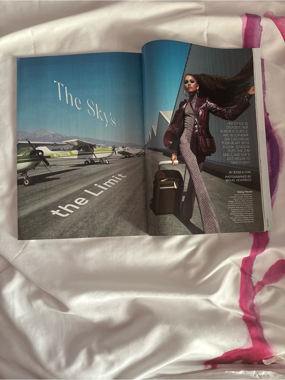 Zendaya for Allure Magazine - Blue & White Cover with Furry Coat - Picture 6 of 16